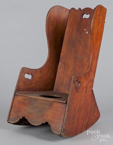 Child's mahogany potty chair rocker, 19th c.