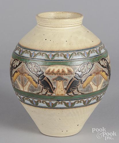 Large American art pottery vase