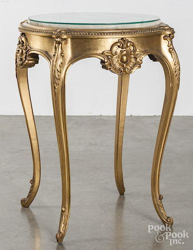 French giltwood marble top table