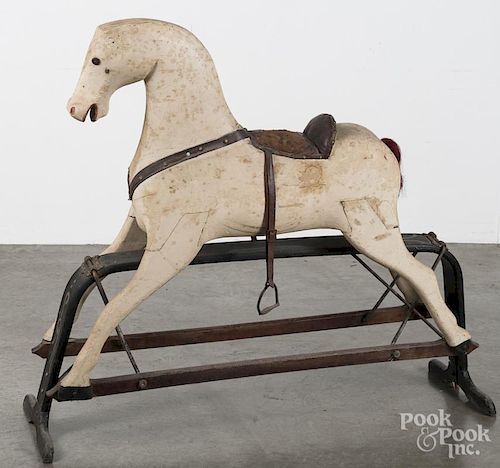 Carved and painted hobby horse, ca. 1900