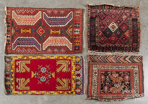 Four Oriental mats/bagfaces.