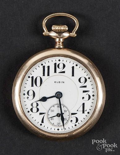 Elgin Father time gold filled pocket watch