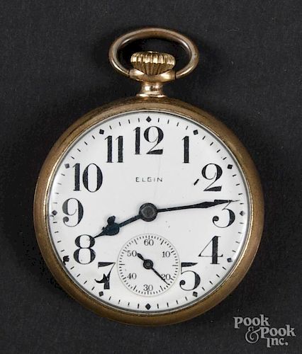 Elgin Father Time gold filled pocket watch