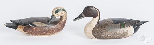 Two William Johnson miniature duck decoys