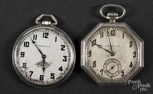 Two Hamilton pocket watches