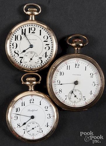 Three gold filled pocket watches