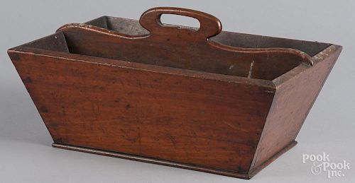 Mahogany utensil tray, 19th c.