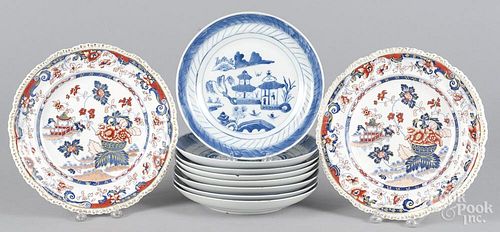 Eight Canton porcelain plates