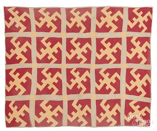 Three pieced quilts, early 20th c.