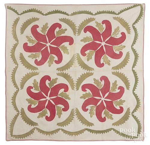 Four pieced quilts, early 20th c.