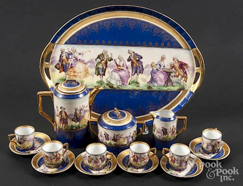 German painted porcelain tea service, early 20th c