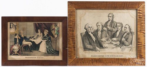 Five lithographs of George Washington and family.
