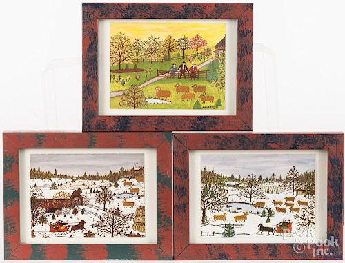 Three Hattie Brunner printed landscapes