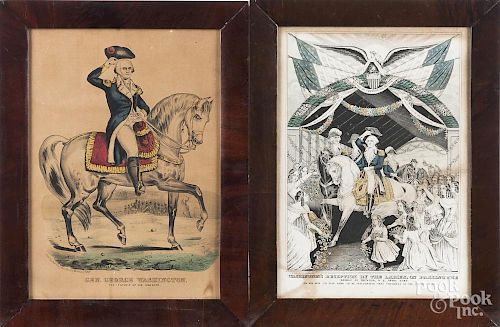 Five color lithographs of George Washington.