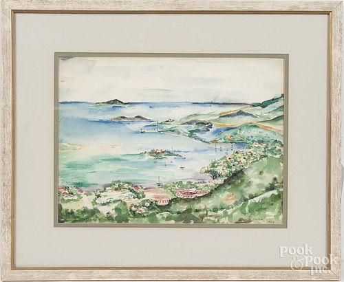 Two watercolor views of St. Croix