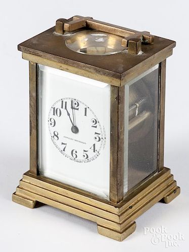 Waterbury brass carriage clock.