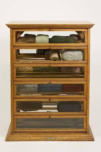 A.N. Russell & Sons Oak Yarn Display Cabinet