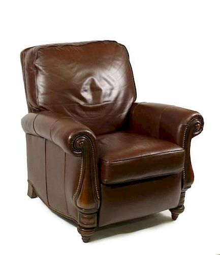 Bradington Young Brown Leather Club Chair