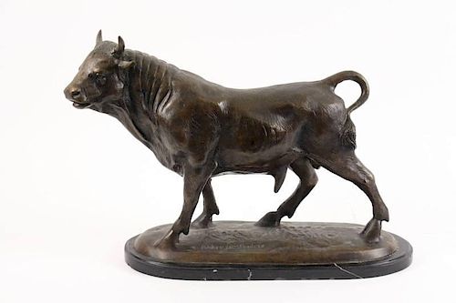After Bonheur, Bronze Bull Sculpture