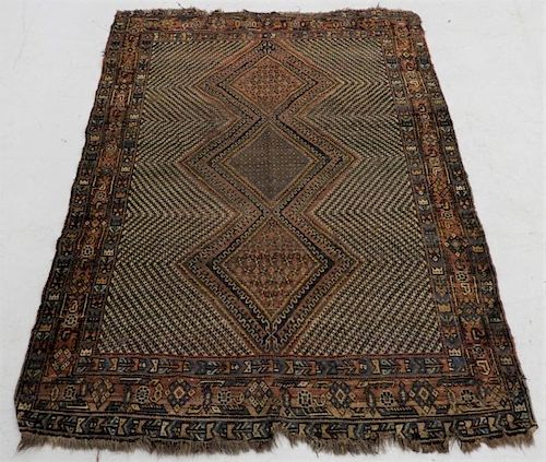 Antique Persian Afghan Wool Carpet Rug