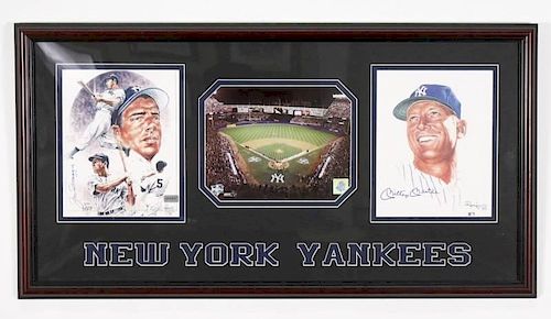 NY Yankees Memorabilia, Signed Dimaggio & Mantle