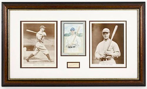 Lou Gehrig Autograph Framed with Photographs