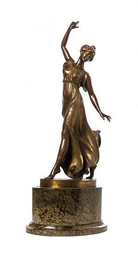 An Austrian Art Nouveau Bronze Figure, Rudolf K. Kuchler (1867-1954), Height of bronze 22 1/4 inches.