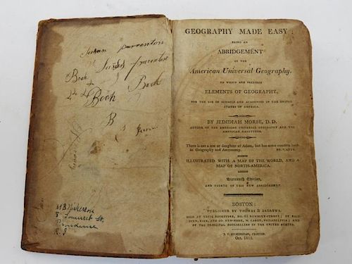 C 1813 Jedidiah Morse Geography Leather Bound Book