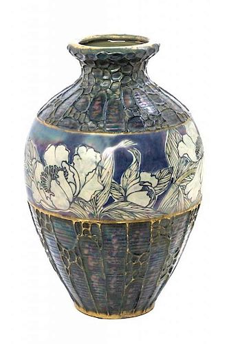 An Amphora Art Nouveau Ceramic Vase, Height 16 1/2 inches.