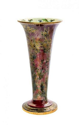 A Wedgwood Fairyland Lustre Firbolgs Vase, Height 10 inches.