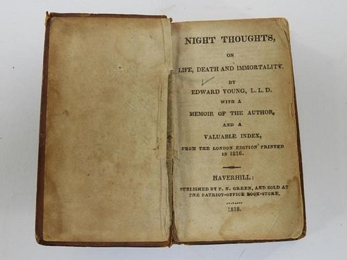 C.1818 Edward Young Night Thoughts Leather Book