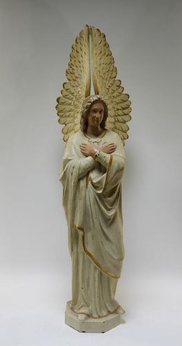 19C. American Cold Painted Zinc Archangel Gabriel