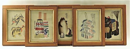 UNUSUAL Set of 6 Japanese Woodblock Prints
