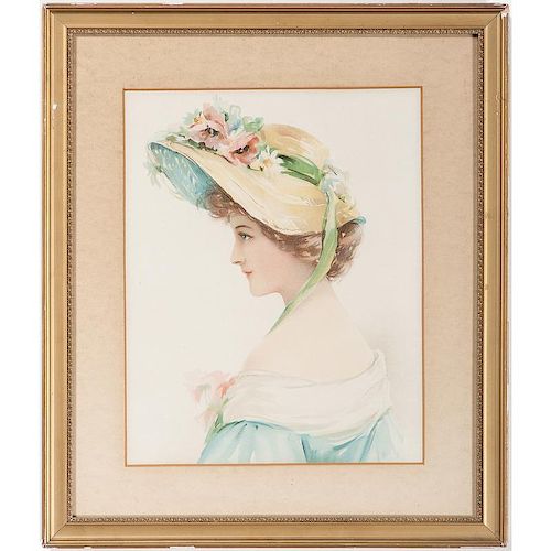 Victorian Watercolors of Women with Hats