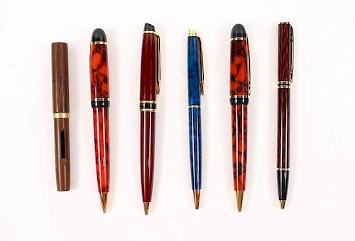 Collection of 6 Waterman Pens & Box