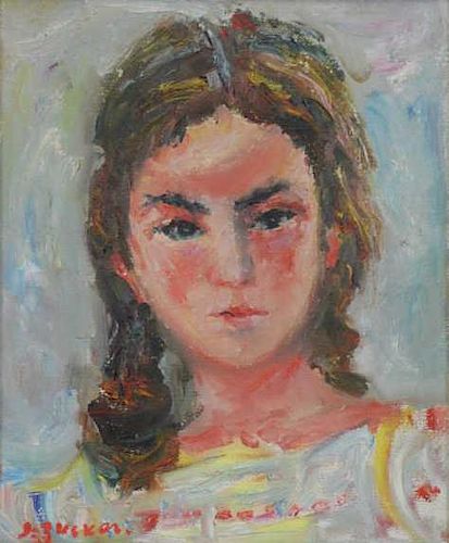 ZUCKER, Jacques. Oil on Canvas. Portrait of a Girl