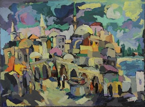 MACH, Yona. Oil on Canvas. "Jerusalem".