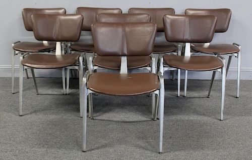 MIDCENTURY. Set of 8 Period Upholstered