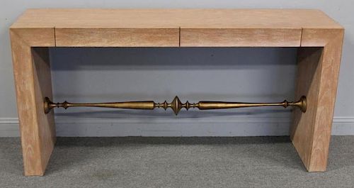Midcentury Style Cerused 2 Drawer Console