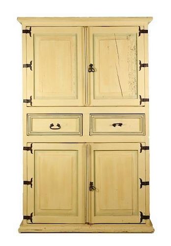 Provincial Yellow Painted Cabinet