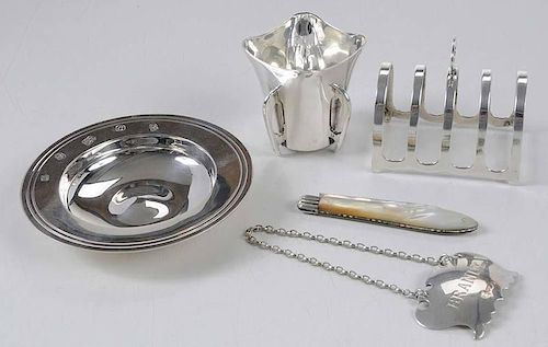 Five English Silver Table Items