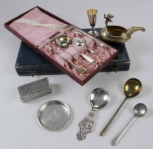 Twelve Continental Silver Table Items