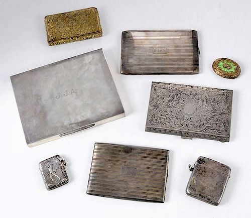 Eight Silver Boxes/Cases, Cartier