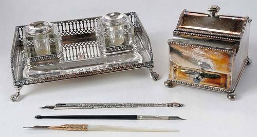 Two Silver-Plate Ink Stands