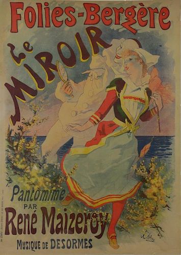 CHERET, Jules. Color Lithograph Poster. "Folies-