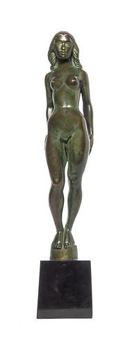 A Bronze Figure, after Mario Joseph Korbel, Height of bronze 18 1/2 inches.
