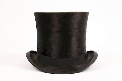 1890s American Beaverskin Top Hat w/ Original Box