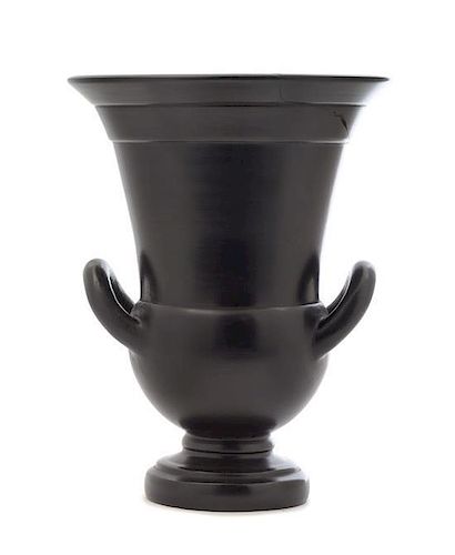 An Italian Black-Fired Urn Height 9 inches.
