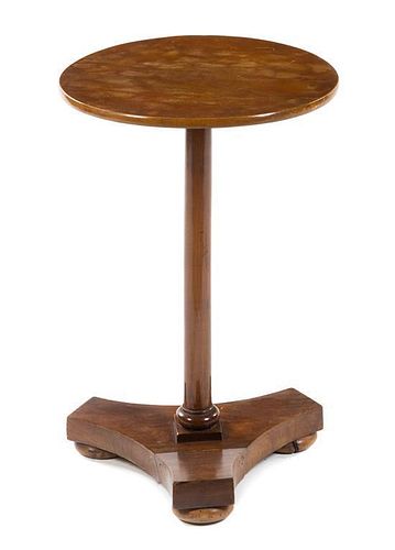 An Italian Fruitwood Candle Stand Height 24 inches.
