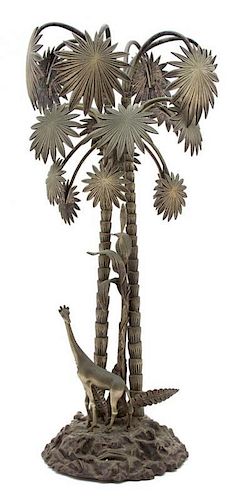 Artist Unknown, (20th Century), Giraffe Under Palms
